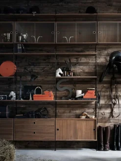 String Furniture String cabinet, 78 x 30 cm, walnut