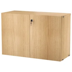 String Furniture String cabinet with lock, 78 x 32 x 52 cm, oak