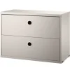 String Furniture String chest with 2 drawers, 58 x 30 cm, beige