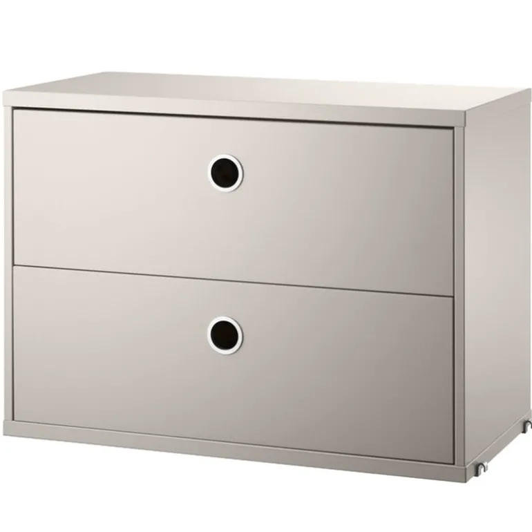 String Furniture String chest with 2 drawers, 58 x 30 cm, beige