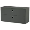 String Furniture String chest with 2 drawers, 78 x 30 cm, dark grey