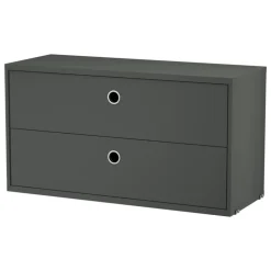 String Furniture String chest with 2 drawers, 78 x 30 cm, dark grey