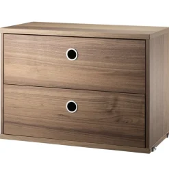 String Furniture String chest with 2 drawers, 58 x 30 cm, walnut