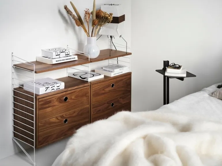 String Furniture String chest with 2 drawers, 58 x 30 cm, walnut