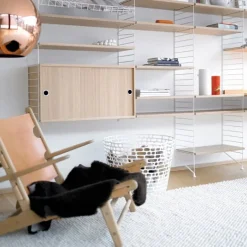 String Furniture String cabinet, 78 x 30 cm, oak