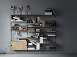 String Furniture String cabinet, 78 x 30 cm, oak