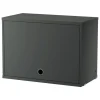 String Furniture String cabinet with flip door, 58 x 30 cm, dark grey