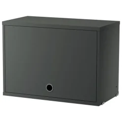 String Furniture String cabinet with flip door, 58 x 30 cm, dark grey