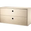String Furniture String chest with 2 drawers, 78 x 30 cm, ash