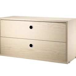 String Furniture String chest with 2 drawers, 78 x 30 cm, ash