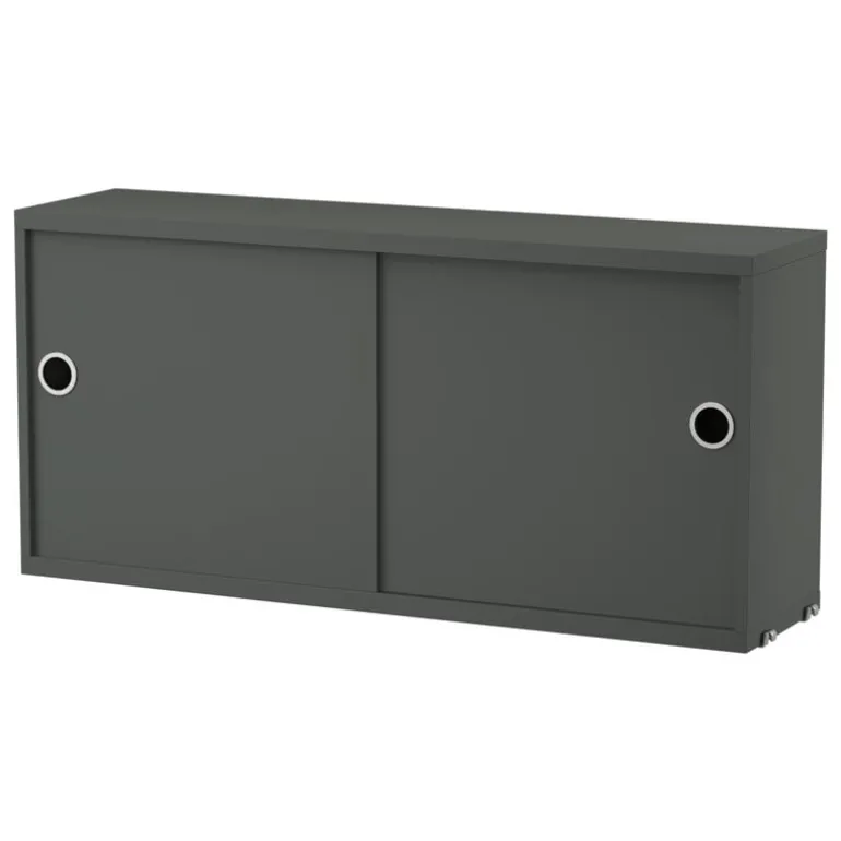 String Furniture String cabinet, 78 x 20 cm, dark grey