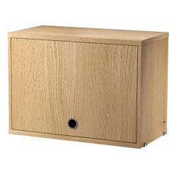 String Furniture String cabinet with flip door, 58 x 30 cm, oak