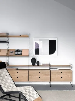 String Furniture String chest with 2 drawers, 58 x 30 cm, oak