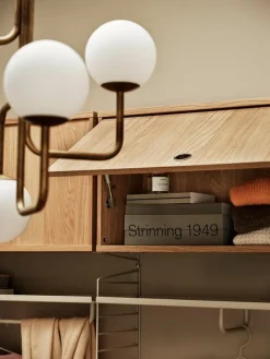 String Furniture String cabinet with flip door, 78 x 30 cm, oak