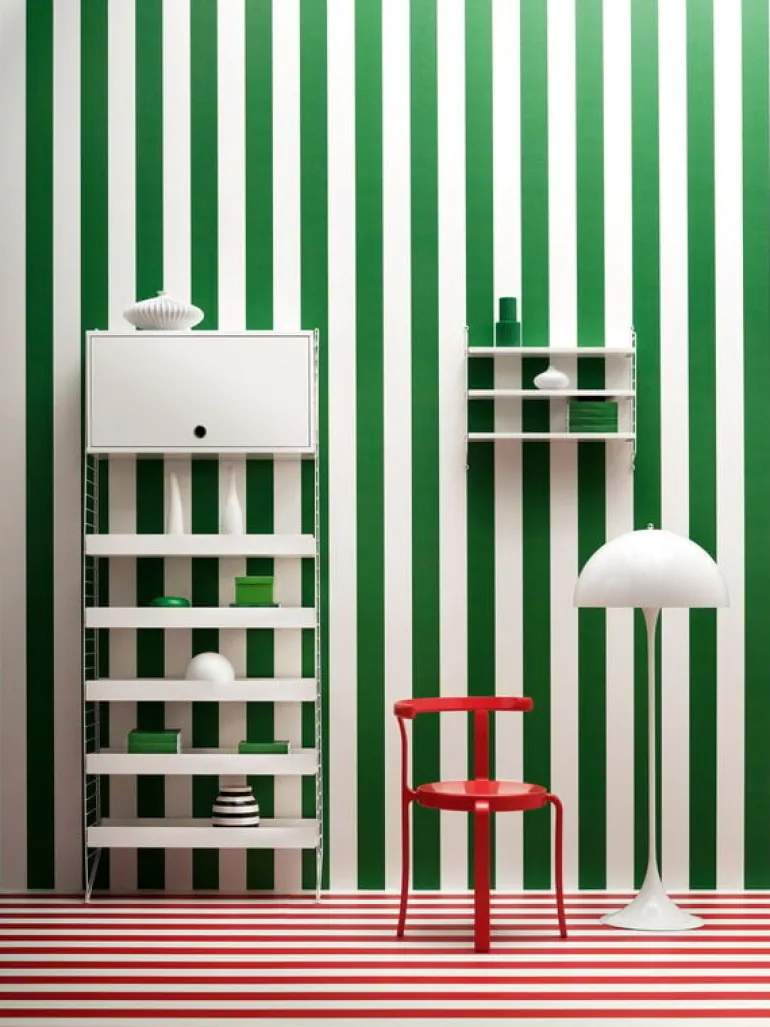 String Furniture String cabinet with flip door, 58 x 30 cm, white