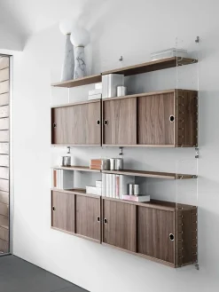 String Furniture String cabinet, 78 x 20 cm, walnut