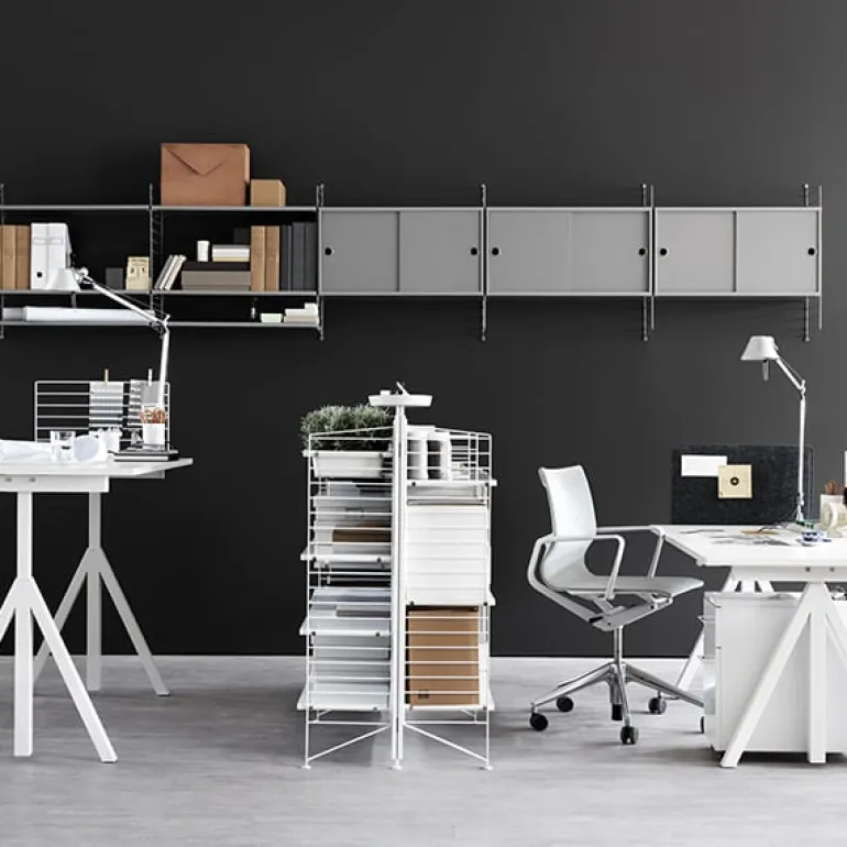 String Furniture String cabinet, 78 x 20 cm, grey