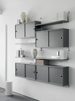 String Furniture String cabinet, 78 x 20 cm, grey