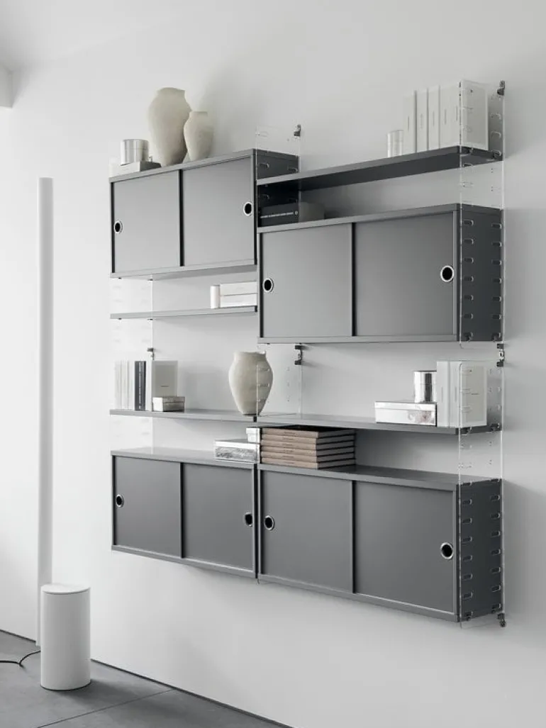 String Furniture String cabinet, 78 x 20 cm, grey