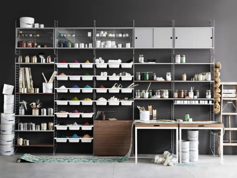 String Furniture String cabinet, 78 x 20 cm, grey