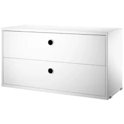 String Furniture String chest with 2 drawers, 78 x 30 cm, white