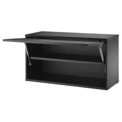 String Furniture String cabinet with flip door, 78 x 30 cm, black stained ash