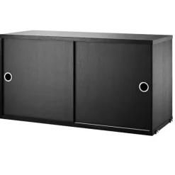 String Furniture String cabinet, 78 x 30 cm, black stained ash