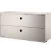 String Furniture String chest with 2 drawers, 78 x 30 cm, beige