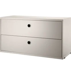 String Furniture String chest with 2 drawers, 78 x 30 cm, beige