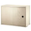 String Furniture String cabinet with swing door, 58 x 30 cm, ash