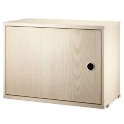 String Furniture String cabinet with swing door, 58 x 30 cm, ash