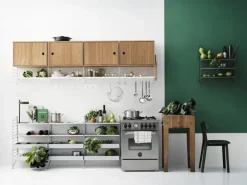 String Furniture String cabinet with swing door, 58 x 30 cm, oak