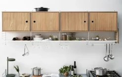 String Furniture String cabinet with swing door, 58 x 30 cm, oak