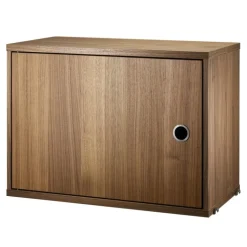 String Furniture String cabinet with swing door, 58 x 30 cm, walnut