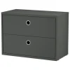 String Furniture String chest with 2 drawers, 58 x 30 cm, dark grey