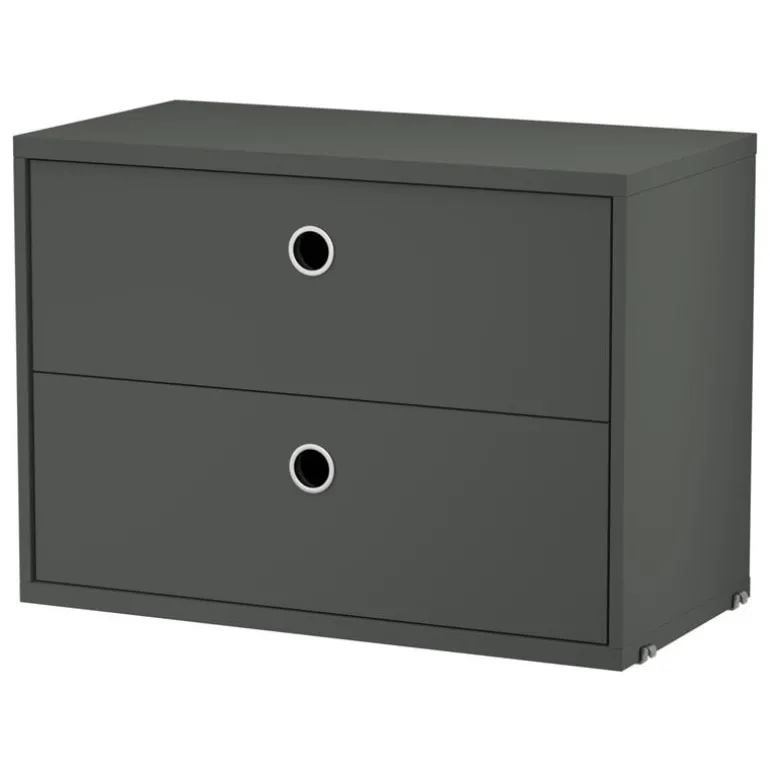 String Furniture String chest with 2 drawers, 58 x 30 cm, dark grey