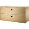 String Furniture String chest with 2 drawers, 78 x 30 cm, oak