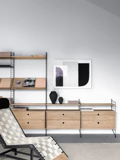 String Furniture String chest with 2 drawers, 78 x 30 cm, oak