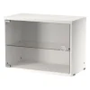 String Furniture String display cabinet with swing glass door, 58 x 30 cm, white