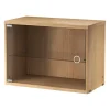 String Furniture String display cabinet with swing glass door, 58 x 30 cm, oak