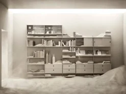 String Furniture String display cabinet w/ sliding glass doors, 78 x 30 cm, beige