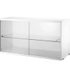 String Furniture String display cabinet w/ sliding glass doors, 78 x 30 cm, white