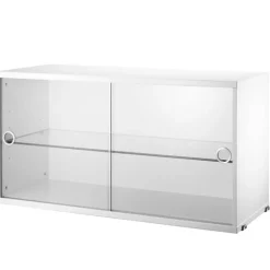 String Furniture String display cabinet w/ sliding glass doors, 78 x 30 cm, white