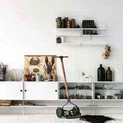 String Furniture String display cabinet w/ sliding glass doors, 78 x 30 cm, white