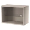 String Furniture String display cabinet with swing glass door, 58 x 30 cm, beige