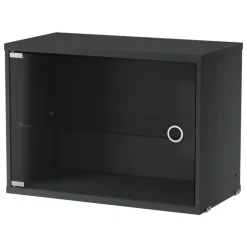 String Furniture String display cabinet with swing glass door, 58 x 30 cm, dark grey