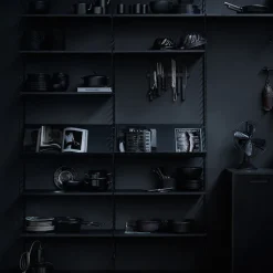 String Furniture String floor panel 200 x 30 cm, 2 pack, black