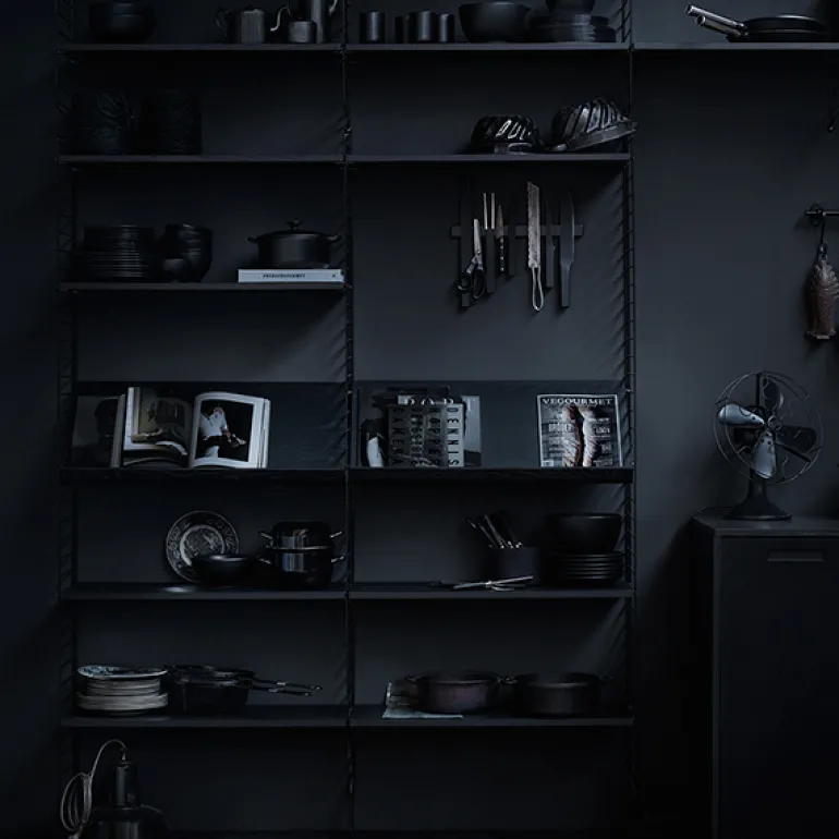 String Furniture String floor panel 200 x 30 cm, 2 pack, black