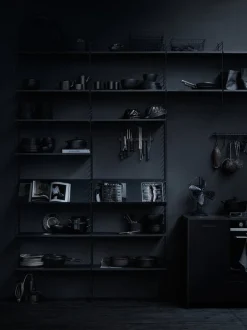 String Furniture String floor panel 200 x 30 cm, 2 pack, black