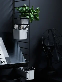 String Furniture String floor panel 200 x 30 cm, 2 pack, black